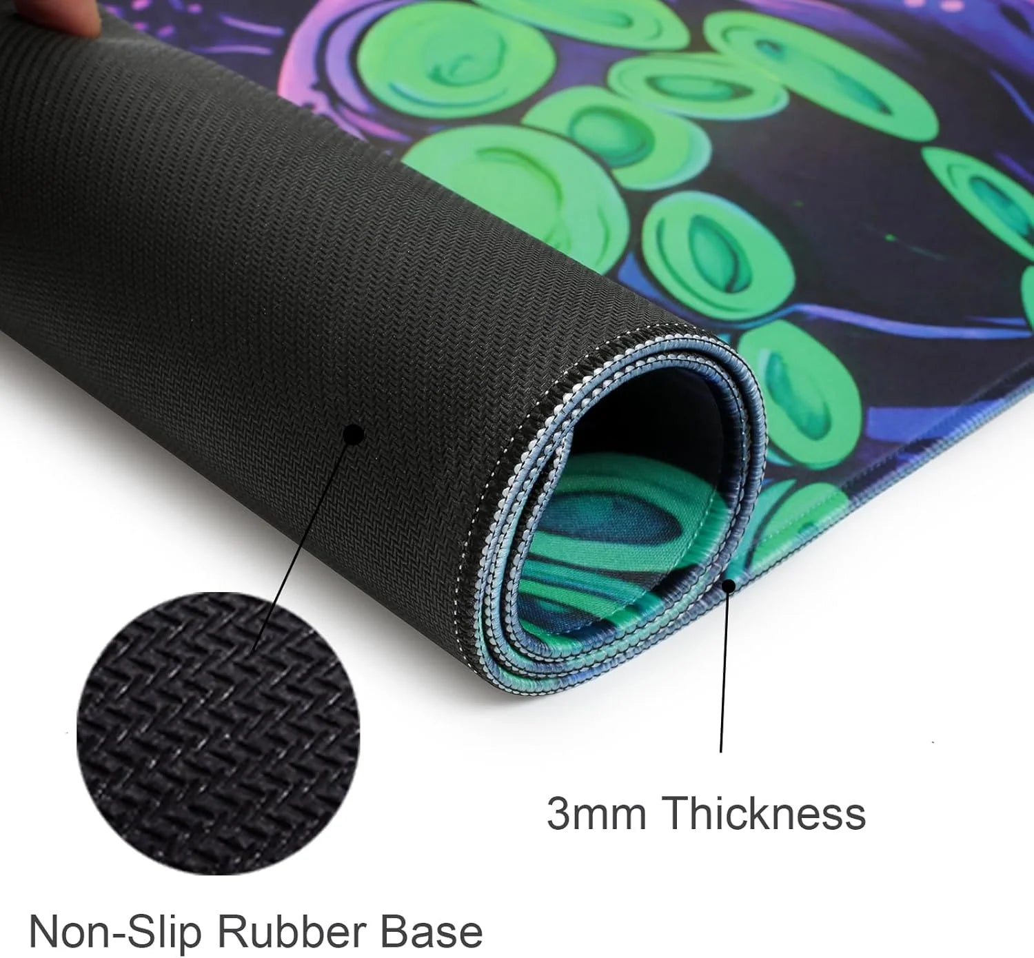 Blacklight Octopus Gaming Mouse Pad – UV Reactive Kraken Tentacles Mouse Mat, Neon Glow in the Dark Waterproof Extended Mousepad with Non-Slip Rubber Base for Office & Home – 31.5" X 11.8"