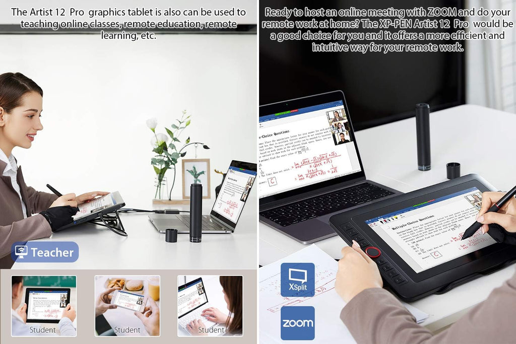 Xppen Artist12 Pro 11.6" Drawing Tablet with Screen Pen Display Full-Laminated Graphics Tablet with Tilt Function Battery-Free Stylus and 8 Shortcut Keys(8192 Levels Pen Pressure and 72% NTSC)