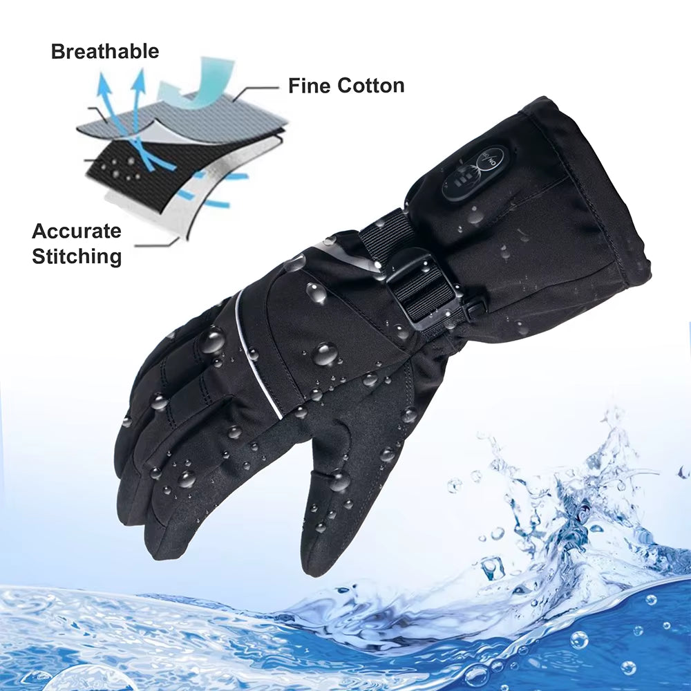 Brand Heated Gloves Motorcycle Winter Heated Gloves Warm Waterproof Rechargeable Heating Thermal Gloves for Snowmobile