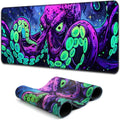 Blacklight Octopus Gaming Mouse Pad – UV Reactive Kraken Tentacles Mouse Mat, Neon Glow in the Dark Waterproof Extended Mousepad with Non-Slip Rubber Base for Office & Home – 31.5" X 11.8"