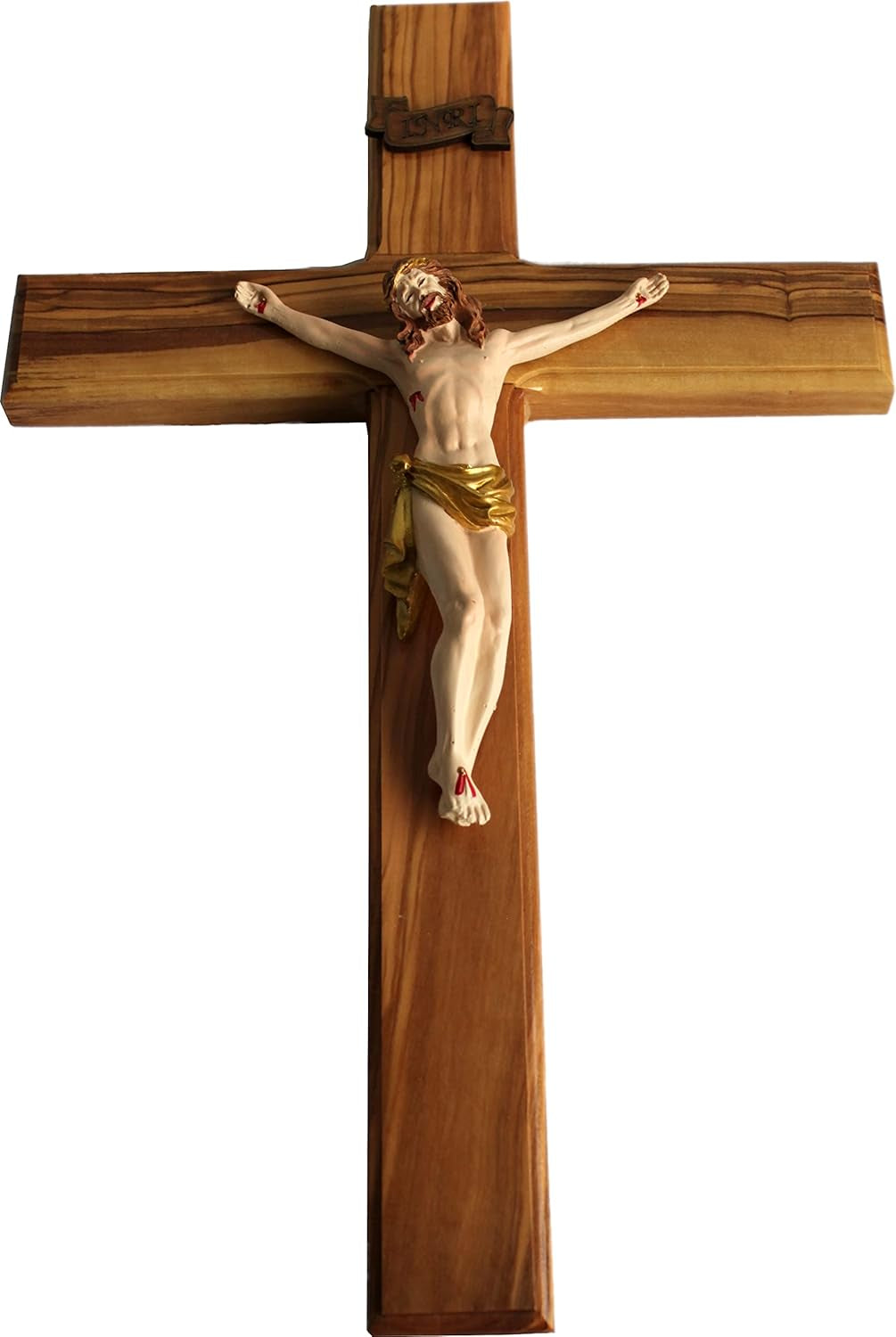 Olive Wood Cross from Bethlehem - Includes Certificate & Prayer Card, 14 Inch Wall Hanging Decor