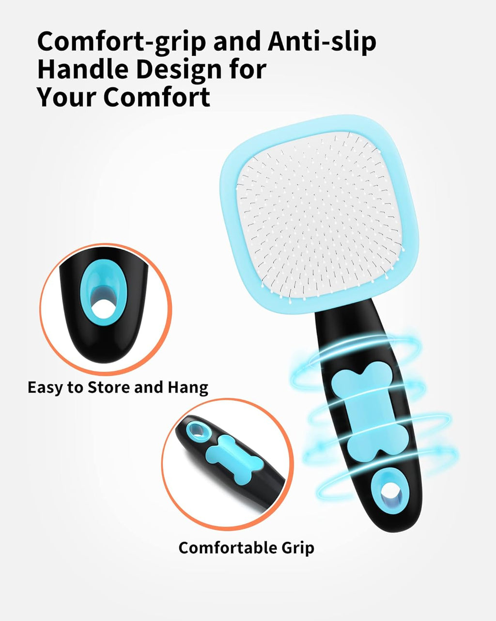 Dog & Cat Grooming Brush - Slicker Shedding Tool (Blue)