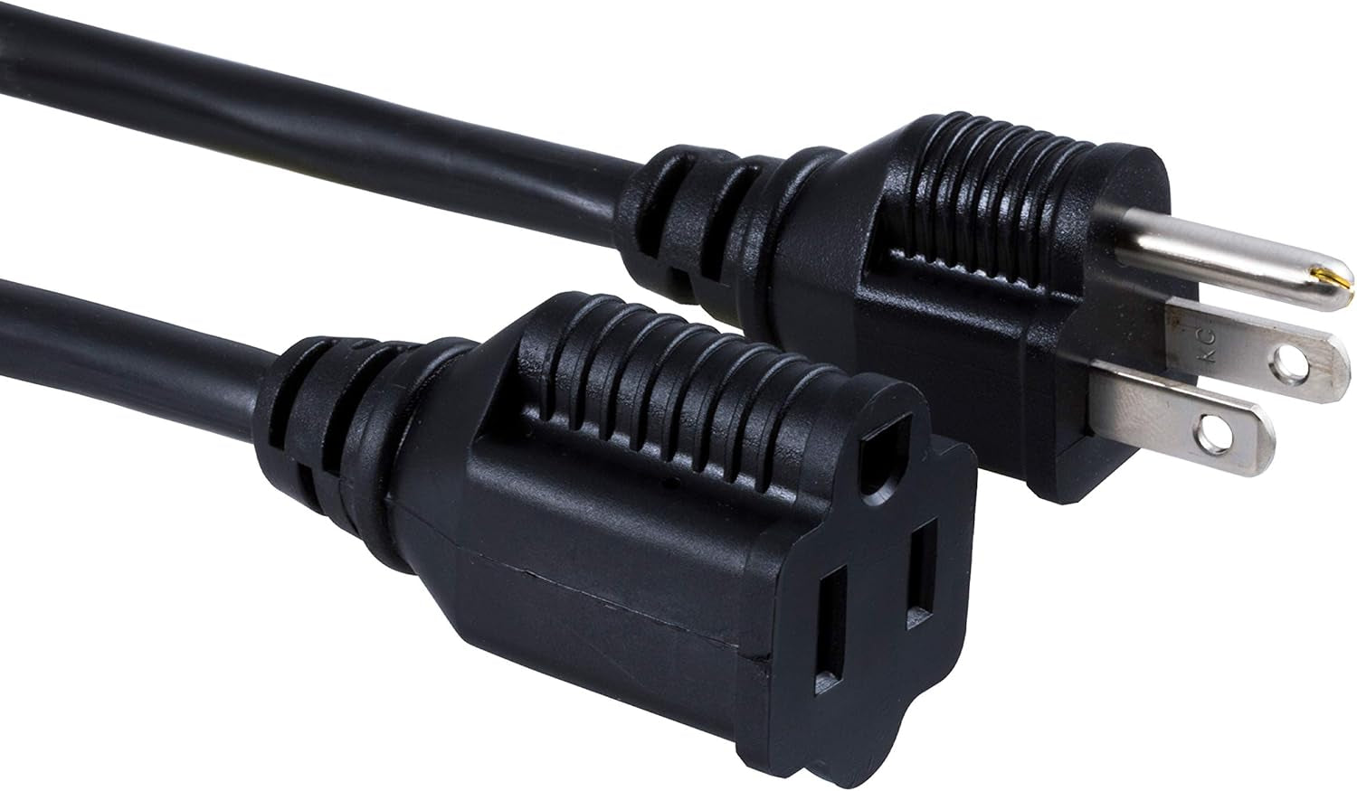 Outdoor Extension Cord, 15 Ft, Heavy Duty Extension Cord, Double Insulated, Grounded, 16 Gauge, 3 Prong Extension Cords, General Purpose Long Extension Cord, UL Listed, Black, 36824