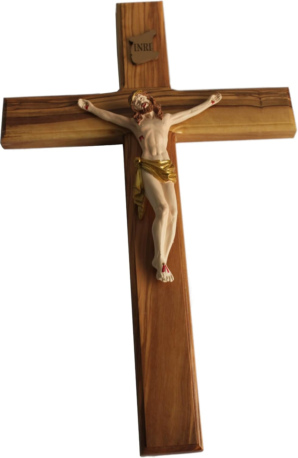 Olive Wood Cross from Bethlehem - Includes Certificate & Prayer Card, 14 Inch Wall Hanging Decor