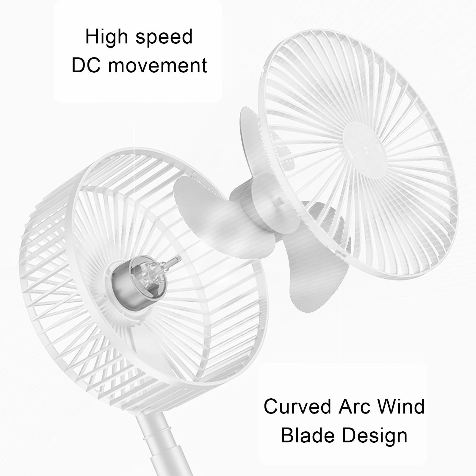 Cooling Stretchable Fan, Fan Portable, 3 Speeds Desktop Table Fan, Plug in Power Fan, Rotation Strong Wind, Quiet Personal Small Fan for Home Desktop Office, White